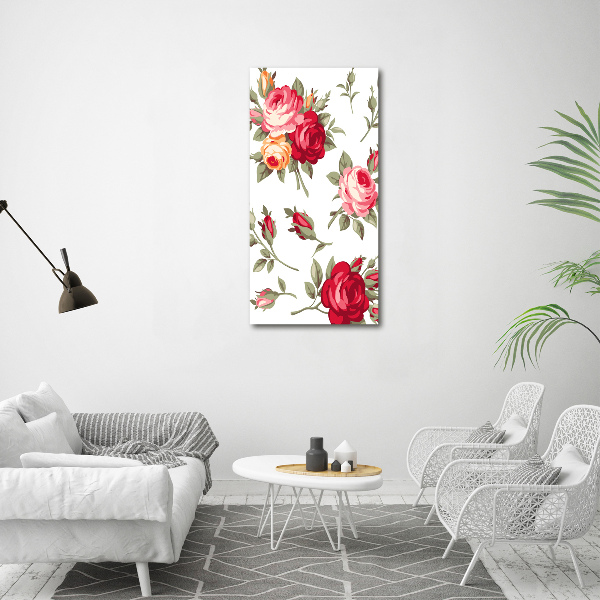 Wall art on glass Wild Rose