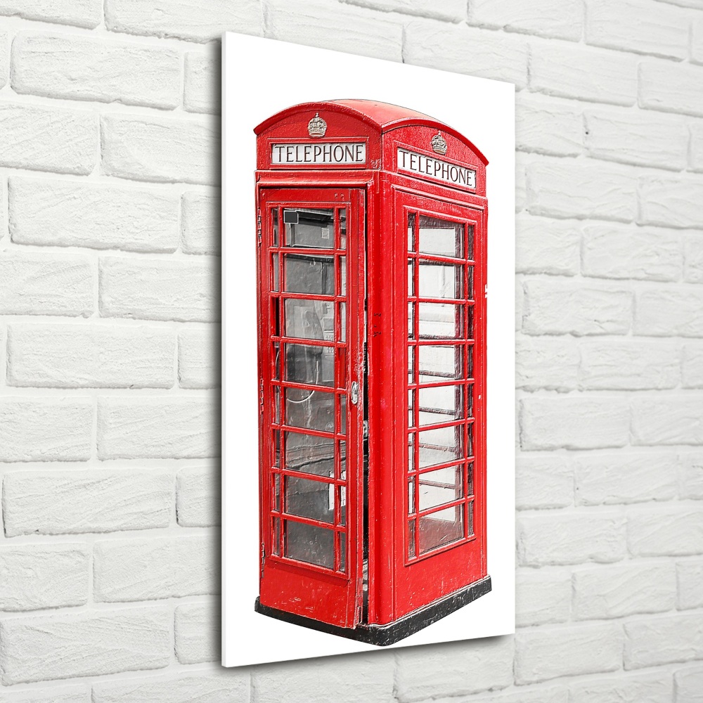 Photo printed on glass telephone booth