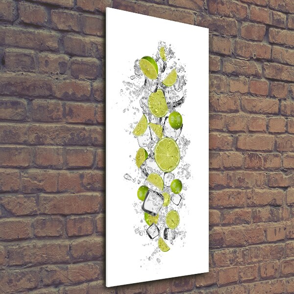 Printed glass wall art Lime