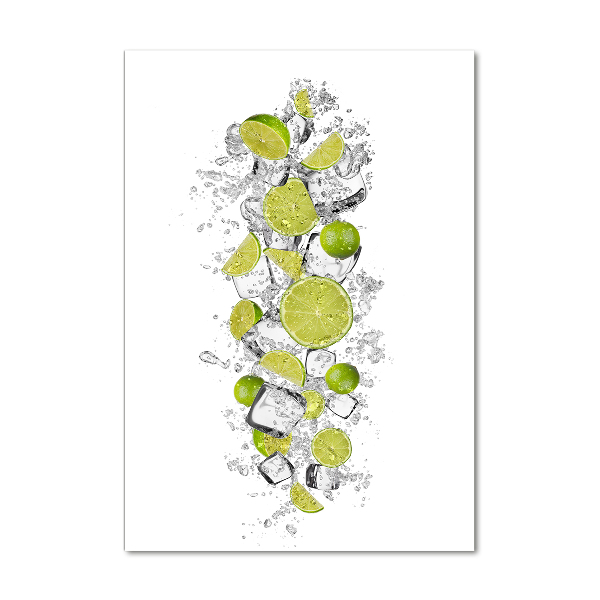 Printed glass wall art Lime