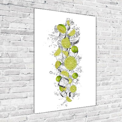 Printed glass wall art Lime