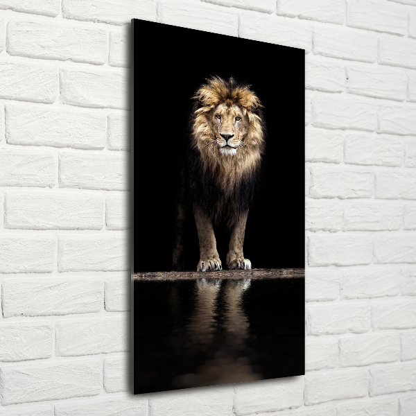 Glass art picture Portrait of a lion