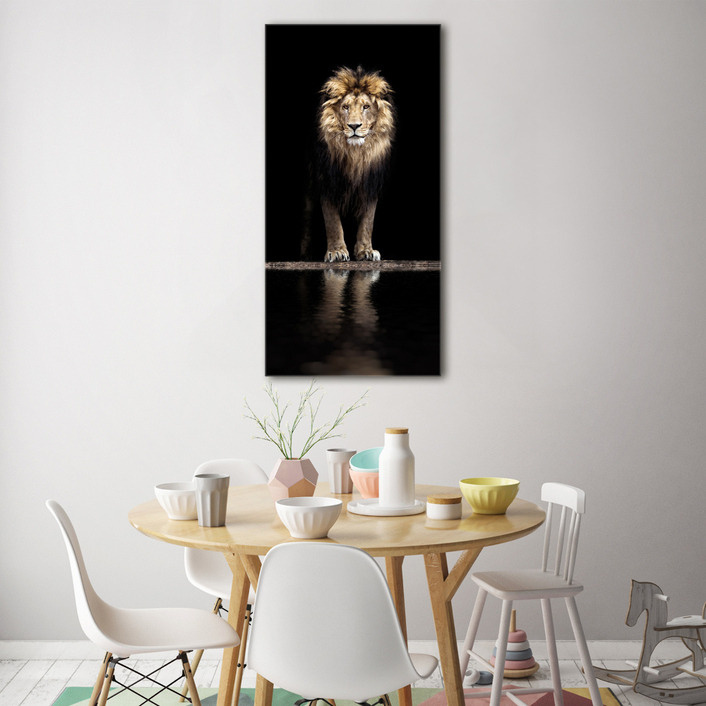 Glass art picture Portrait of a lion