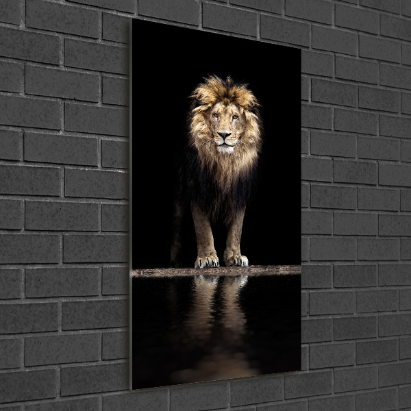 Glass art picture Portrait of a lion