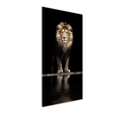 Glass art picture Portrait of a lion