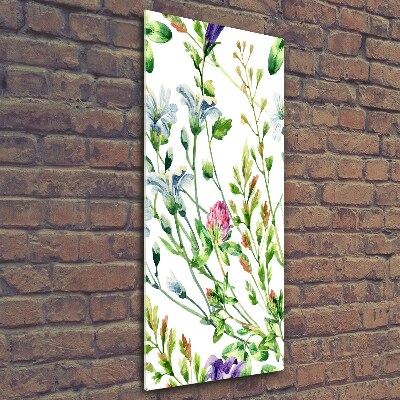 Glass picture wall art Field flowers