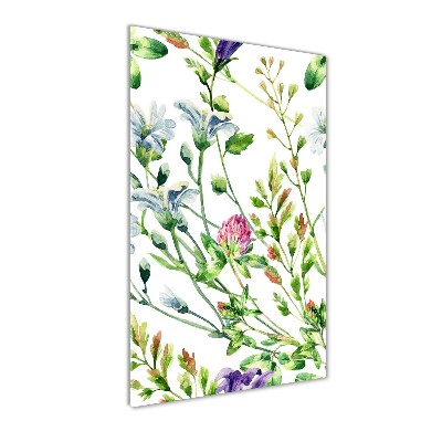 Glass picture wall art Field flowers