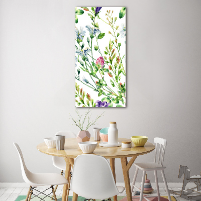 Glass picture wall art Field flowers