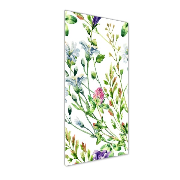 Glass picture wall art Field flowers