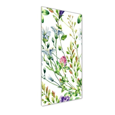 Glass picture wall art Field flowers