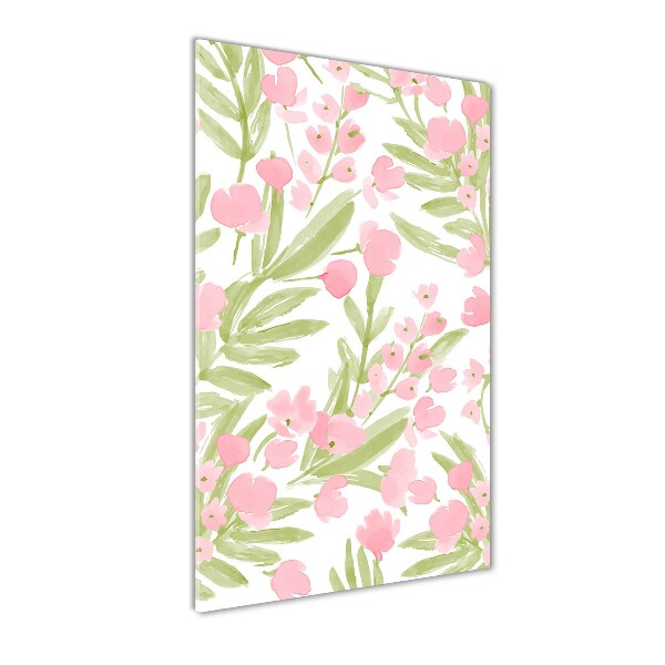 Print on a a glass Pink flowers