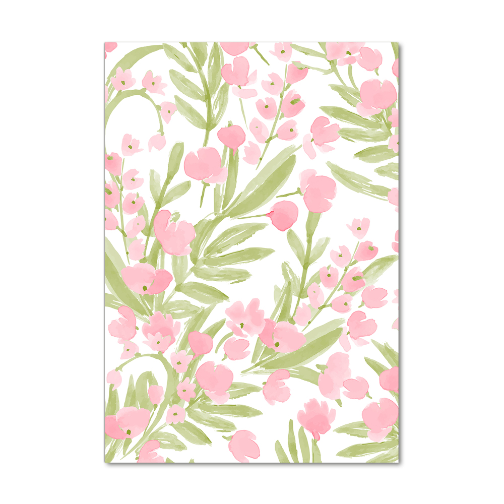 Print on a a glass Pink flowers