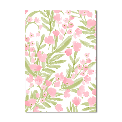 Print on a a glass Pink flowers