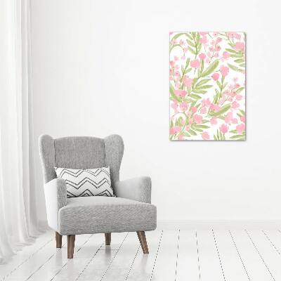 Print on a a glass Pink flowers