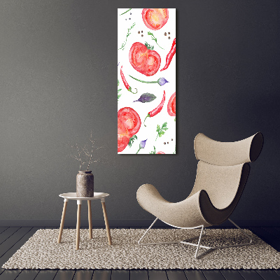 Wall art on glass Vegetables