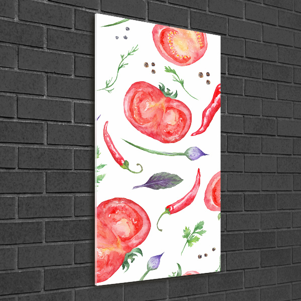 Wall art on glass Vegetables