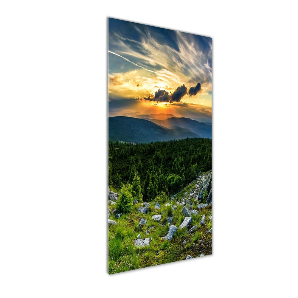 Wall art on glass Panorama of the mountains