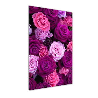 Wall art on glass Pink roses