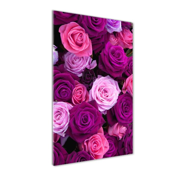 Wall art on glass Pink roses