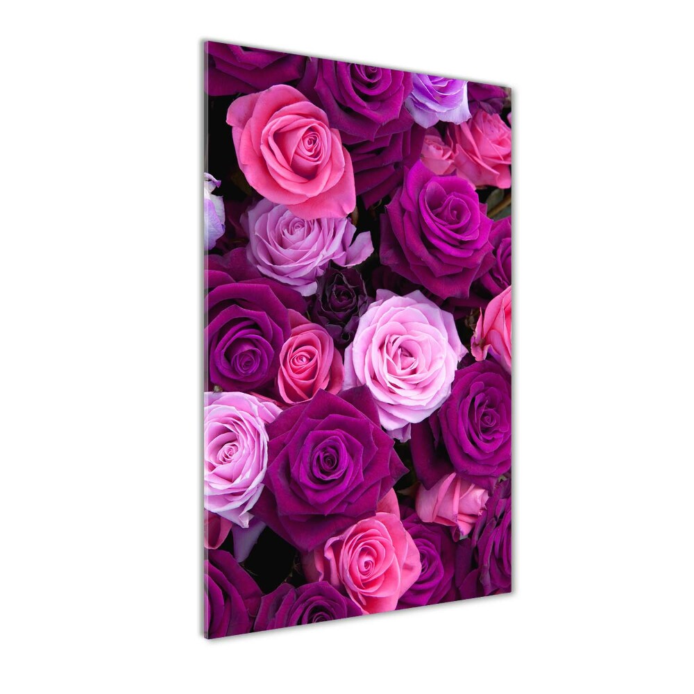 Wall art on glass Pink roses