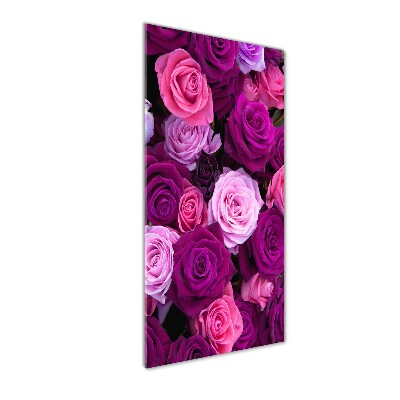 Wall art on glass Pink roses