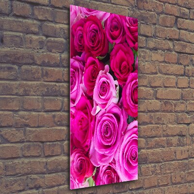 Print on a a glass Pink roses