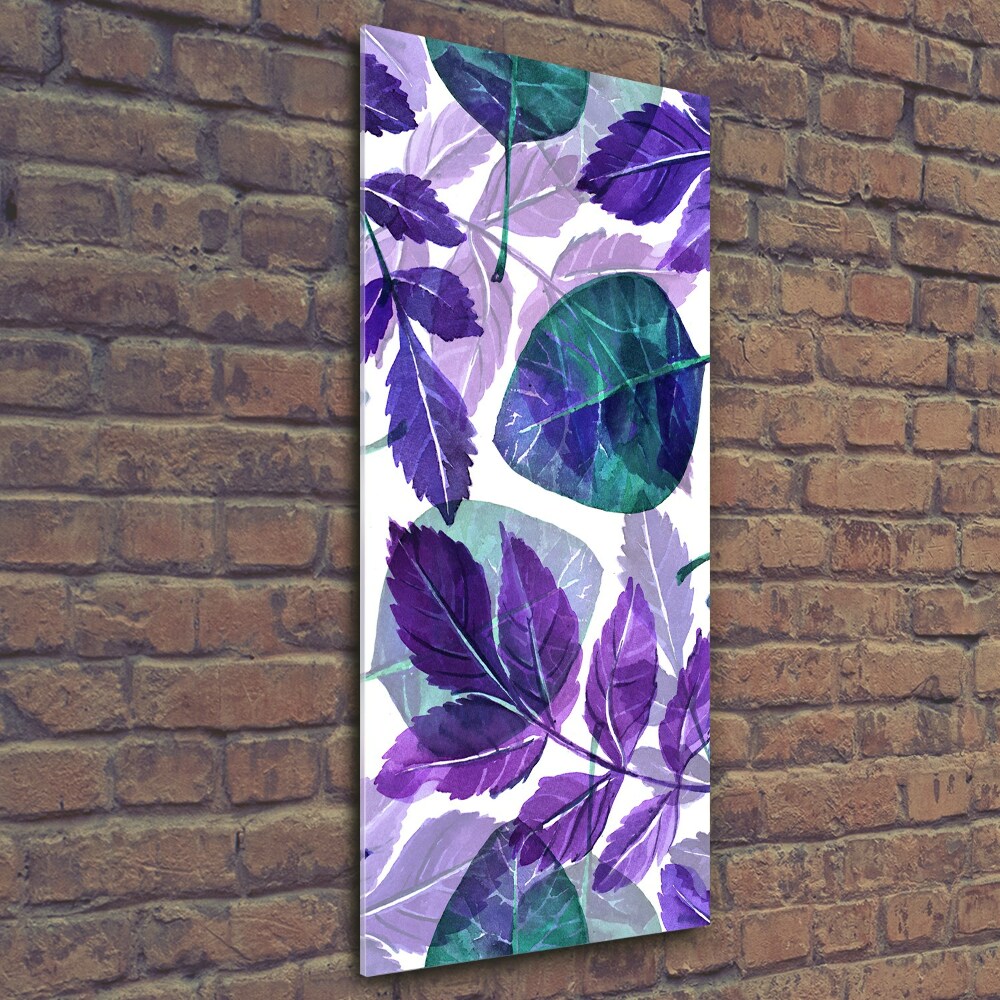 Printed glass wall art Leaves