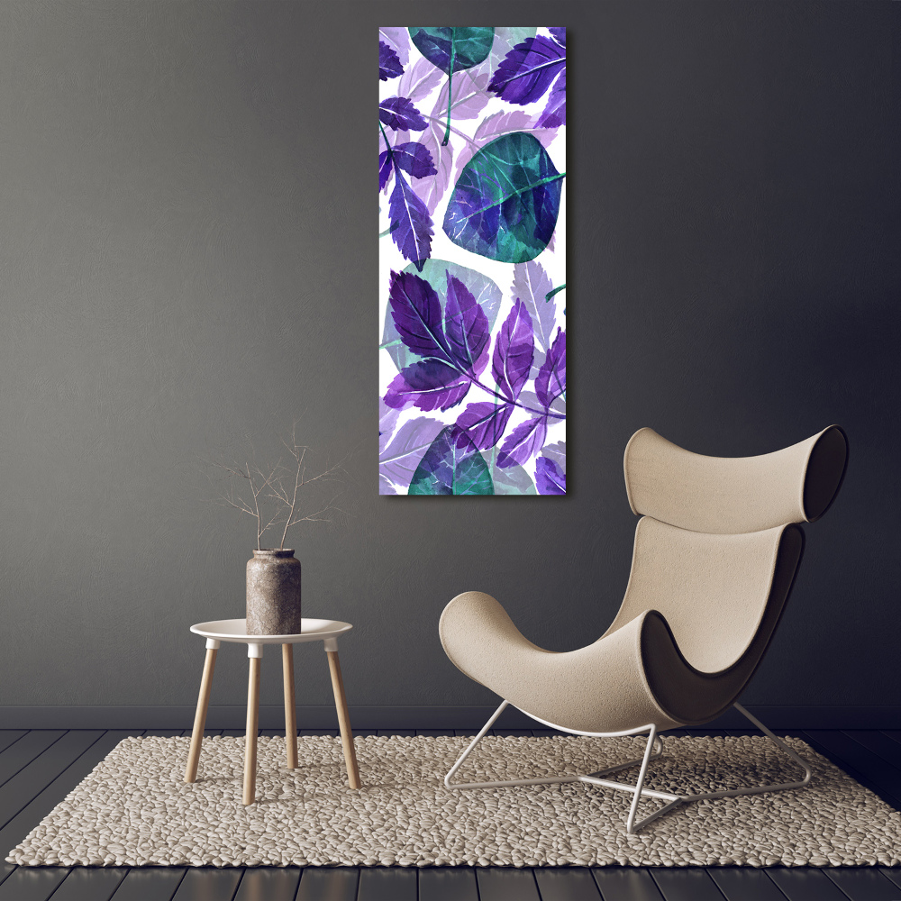 Printed glass wall art Leaves