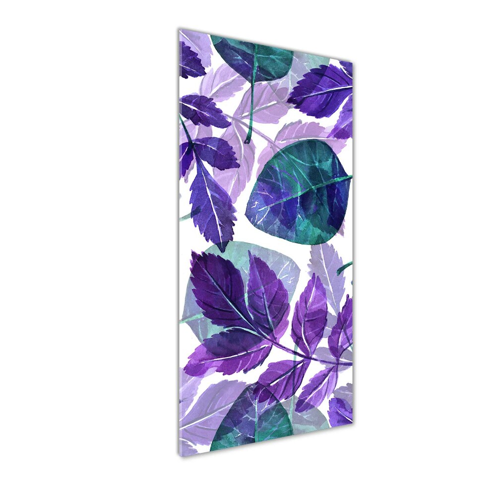 Printed glass wall art Leaves