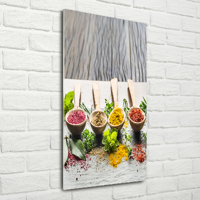 Printed glass wall art Spices