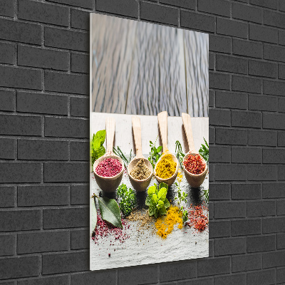 Printed glass wall art Spices