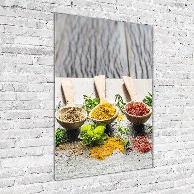 Printed glass wall art Spices