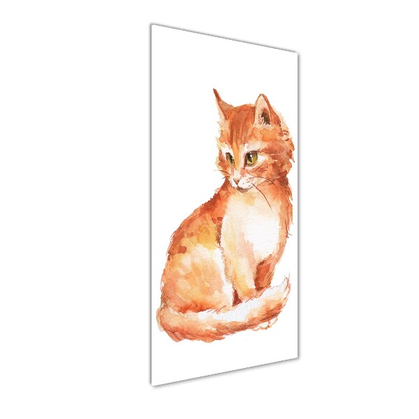 Glass art picture Red Cat