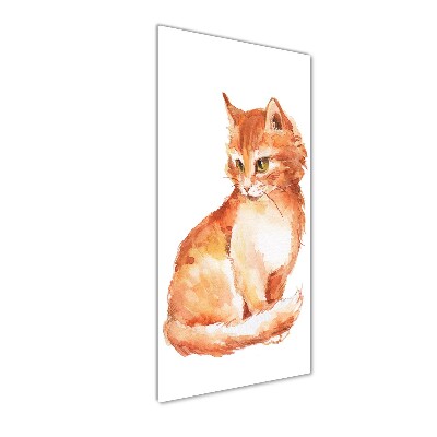 Glass art picture Red Cat