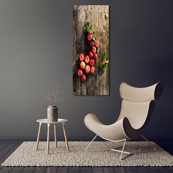 Photo printed on glass Apples on the table