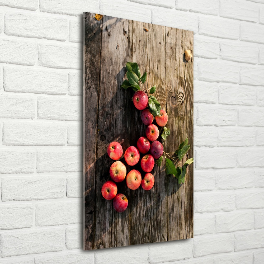 Photo printed on glass Apples on the table