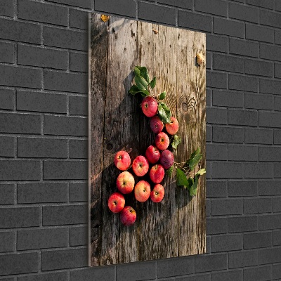 Photo printed on glass Apples on the table