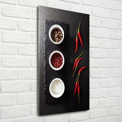 Photo printed on glass Spices and peppers