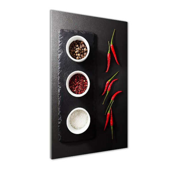 Photo printed on glass Spices and peppers