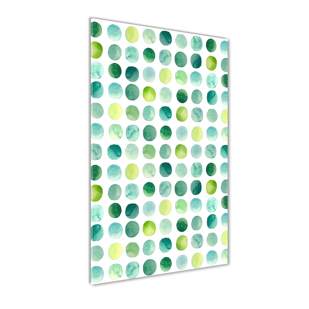 Glass picture wall art Green dots