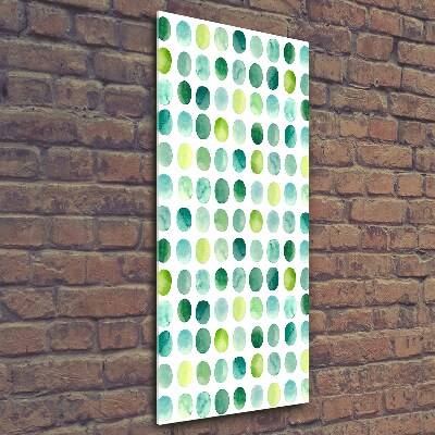 Glass picture wall art Green dots