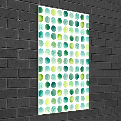 Glass picture wall art Green dots