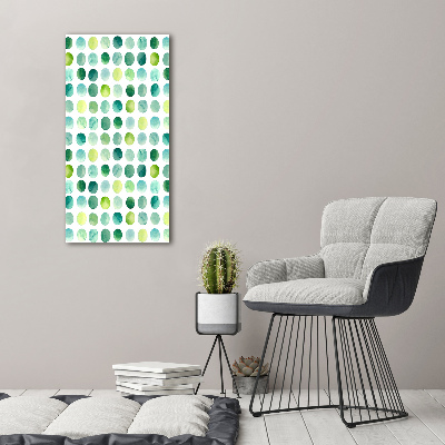 Glass picture wall art Green dots