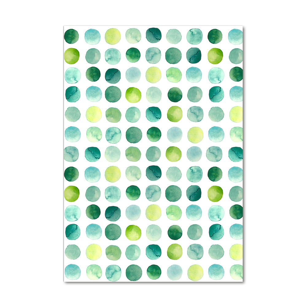 Glass picture wall art Green dots