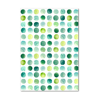 Glass picture wall art Green dots