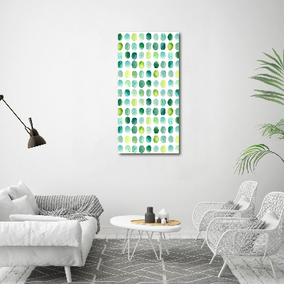 Glass picture wall art Green dots