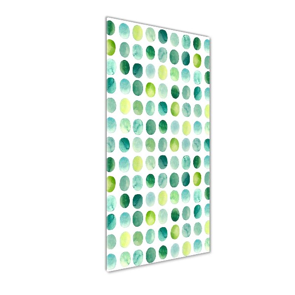 Glass picture wall art Green dots