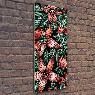 Photo printed on glass Tropical flowers