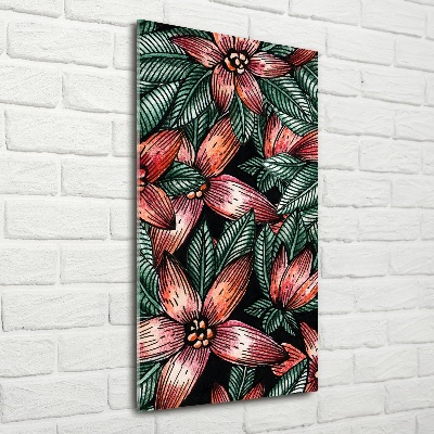 Photo printed on glass Tropical flowers