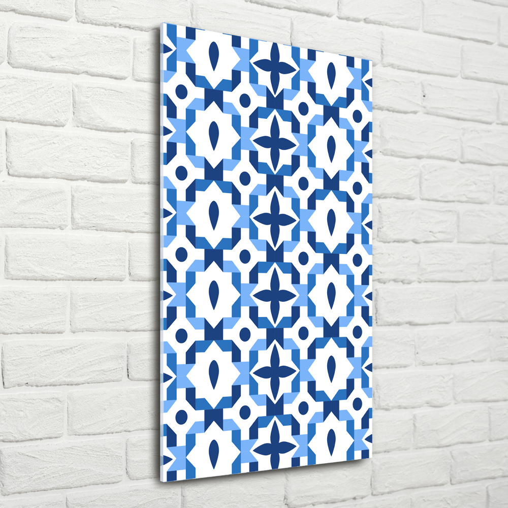 Printed glass wall art Geometric background